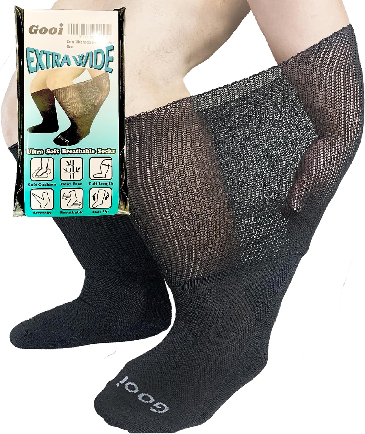 Gooi Extra Wide Socks for Swollen Feet