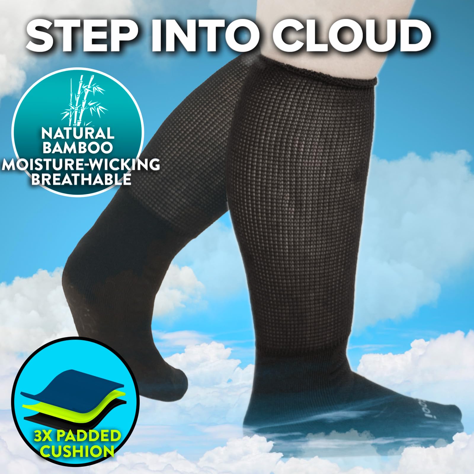 Gooi Extra Wide Socks - 04-cloud