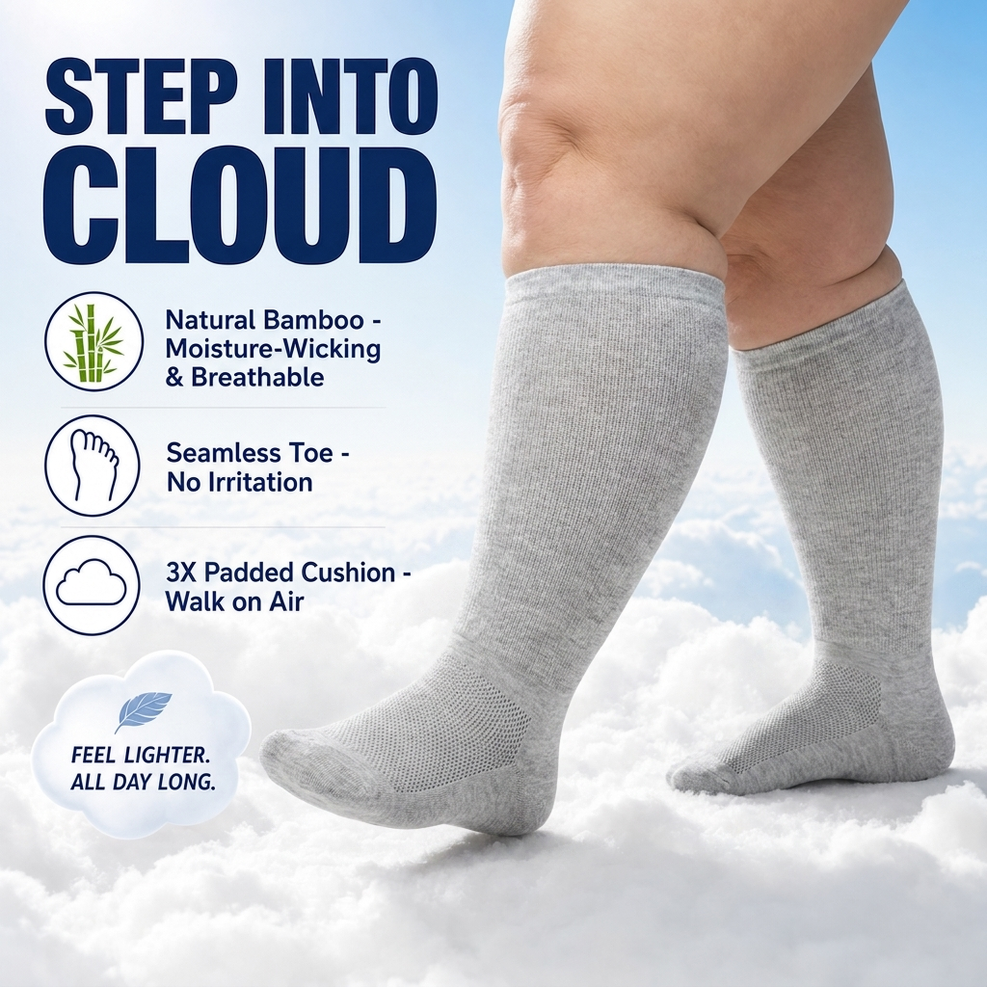 Gooi Extra Wide Socks - 05-cloud