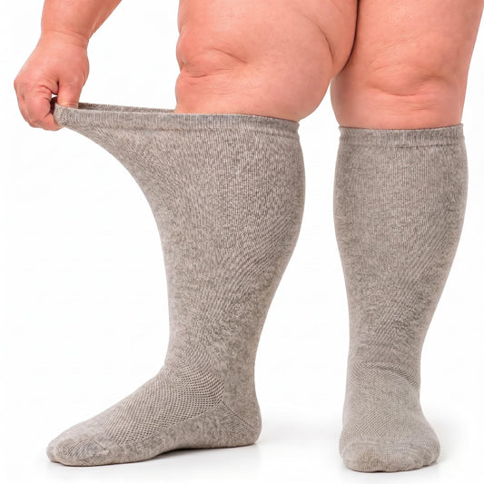 Gooi Gray extra wide knee-high socks for swollen feet and wide calves, 1 pair, main product photo