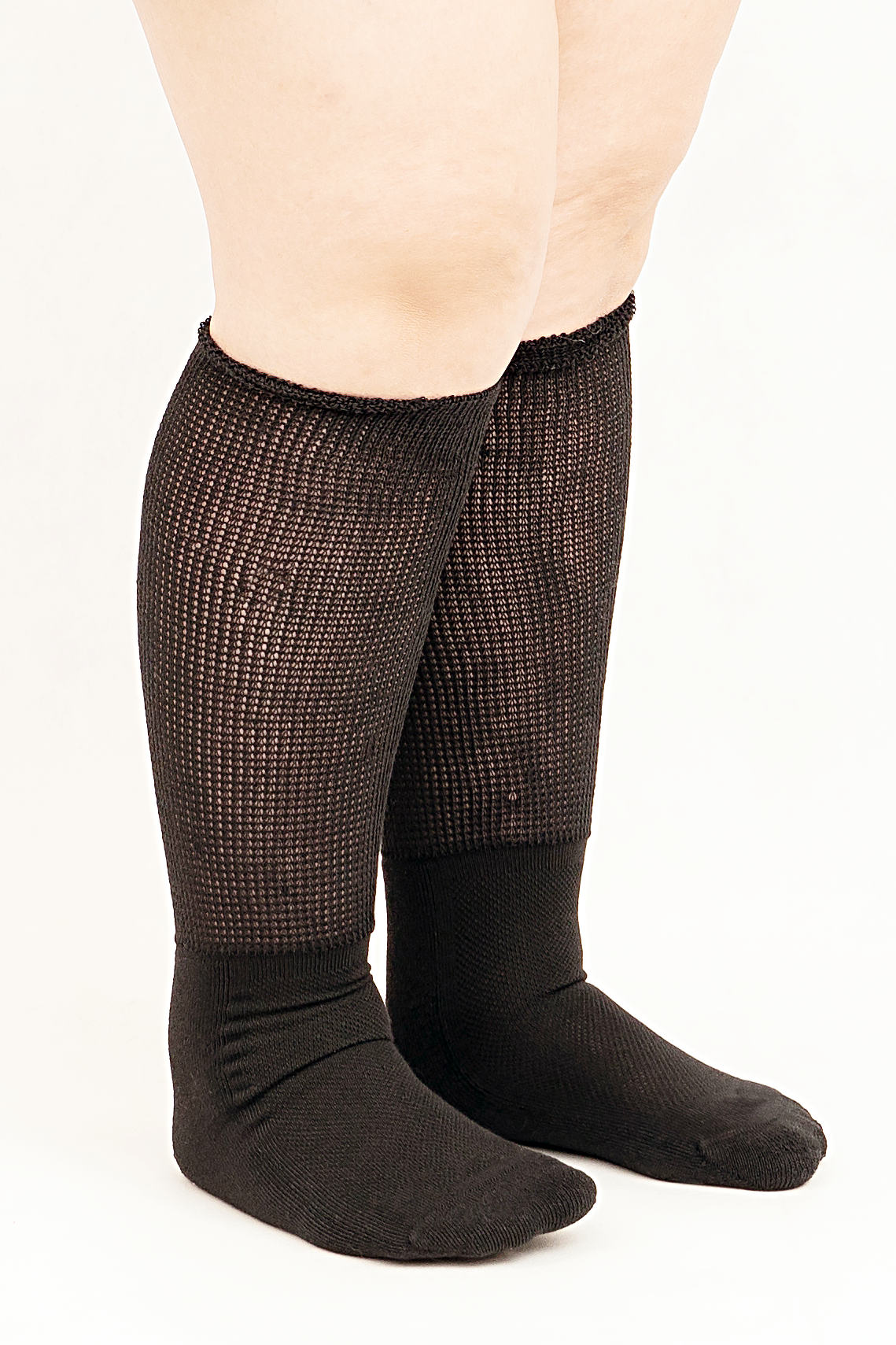 Gooi black sock angled view
