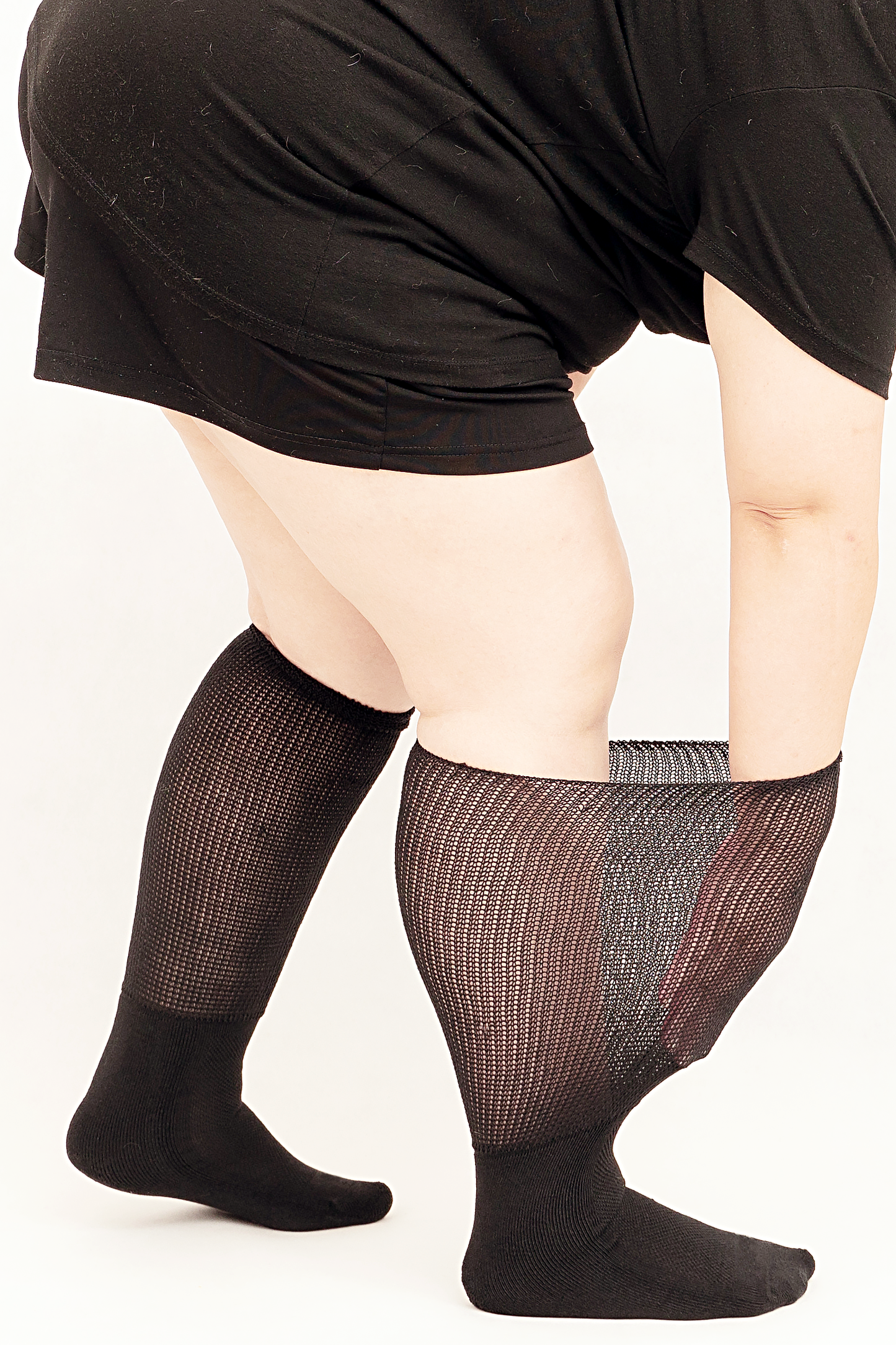 Gooi black sock extra wide stretch